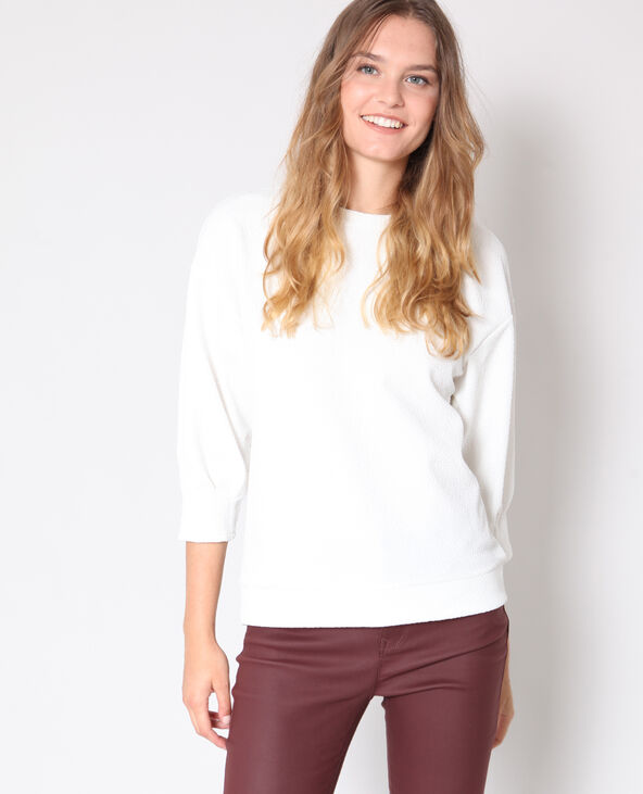 Sweat à manches bouffantes blanc - Pimkie