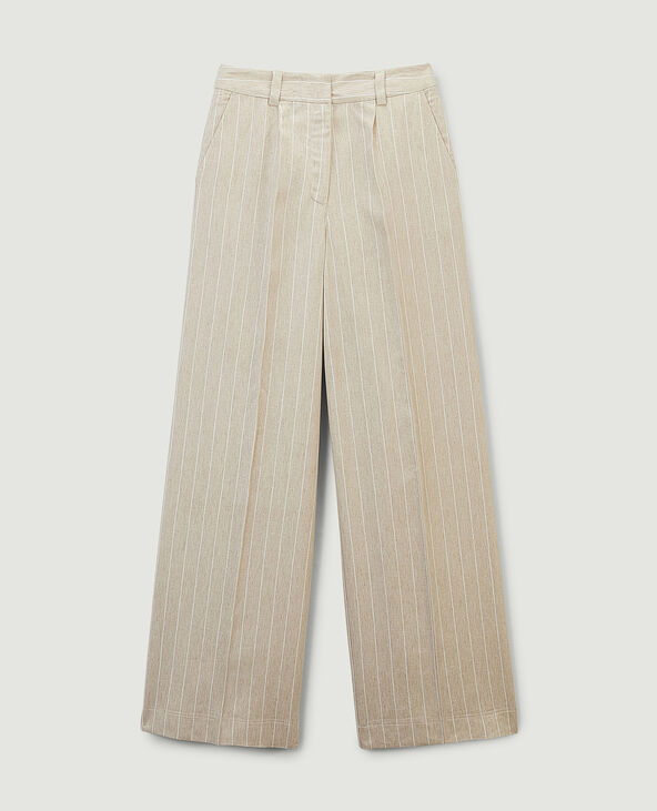 Pantalon ample à rayures beige - Pimkie