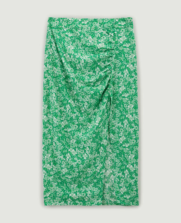 Jupe midi fendue vert - Pimkie