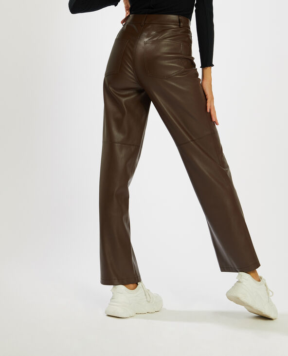 Pantalon droit simili cuir