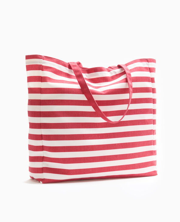 Grand totebag rayé rouge - Pimkie
