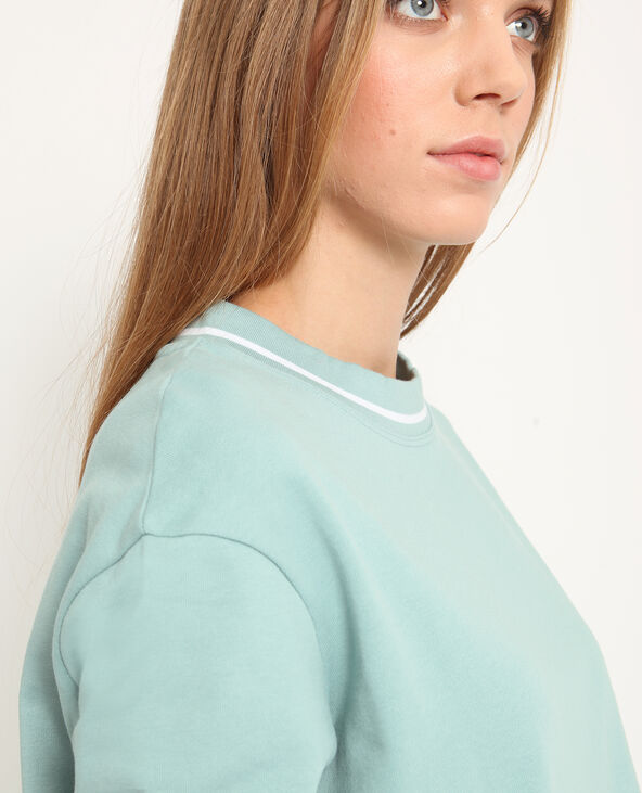 Sweat uni vert de gris - Pimkie