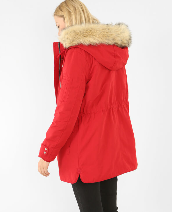 Parka femme rouge cheap capuche fourrure