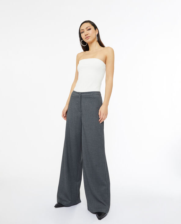 Top bustier en maille côtelée blanc - Pimkie