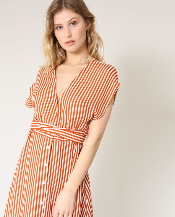 Robe midi ceinturée écru - Pimkie