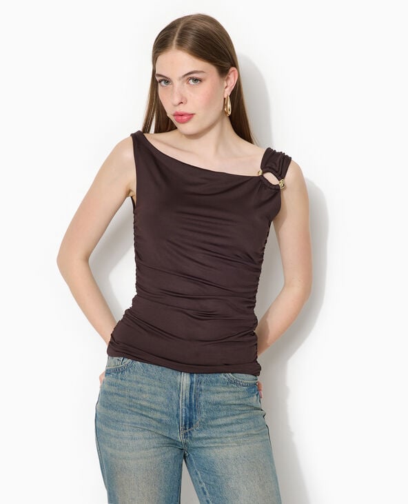 Top sans manches avec boucle fantaisie marron - Pimkie