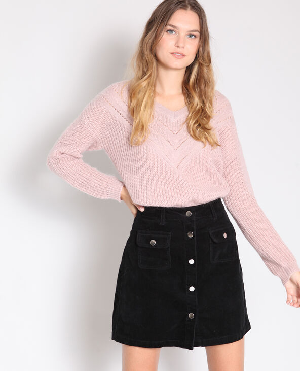 Pull à col V rose - Pimkie