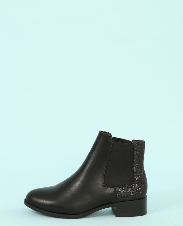 Boots chelsea glitter noir - Pimkie