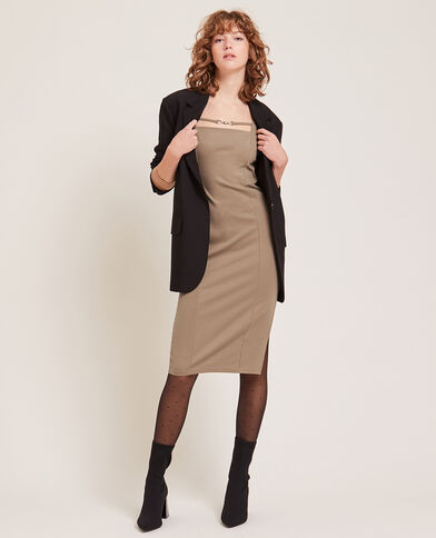Robe fourreau manches longues marron - Pimkie