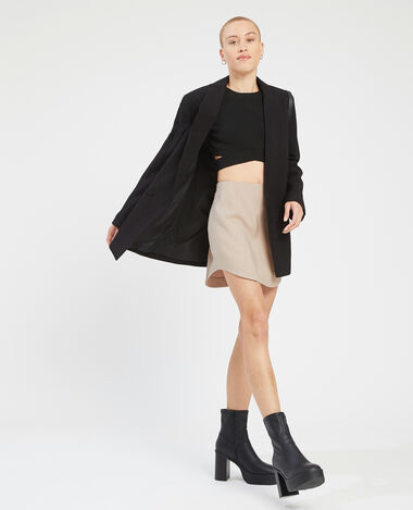 Jupe courte base arrondie taupe - Pimkie