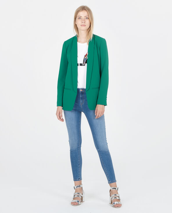 Blazer col châle vert émeraude - Pimkie