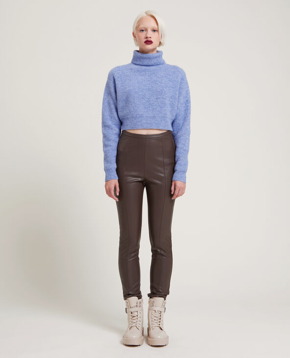 Legging simili cuir marron - Pimkie