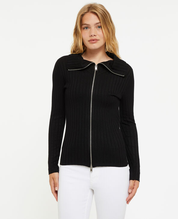 Gilet zippé col montant noir - Pimkie