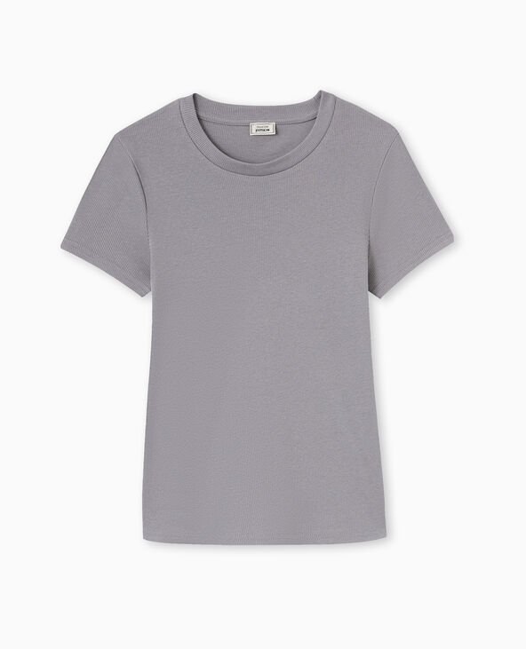 Top maille côtelée gris foncé - Pimkie
