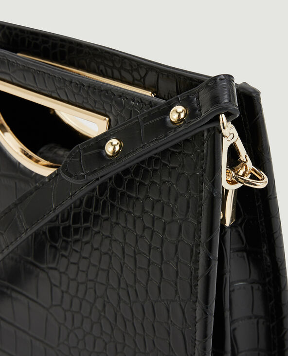Sac rigide effet croco noir - Pimkie