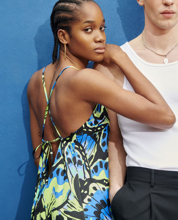 Robe dos-nu avec liens à nouer noir - Pimkie