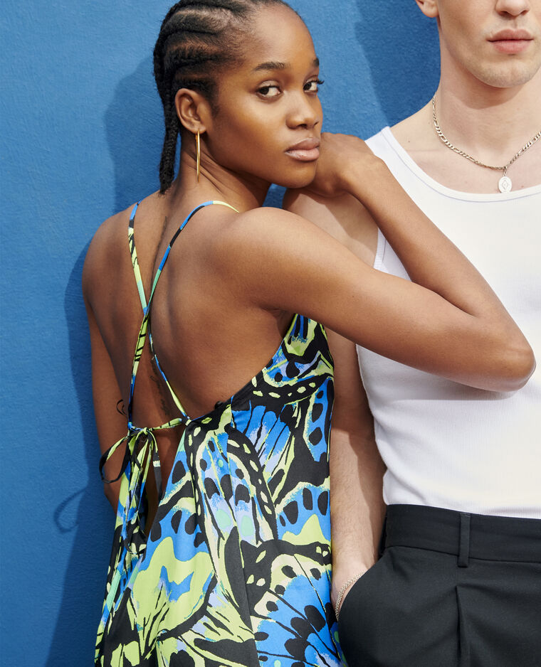 Robe dos-nu avec liens à nouer noir - Pimkie
