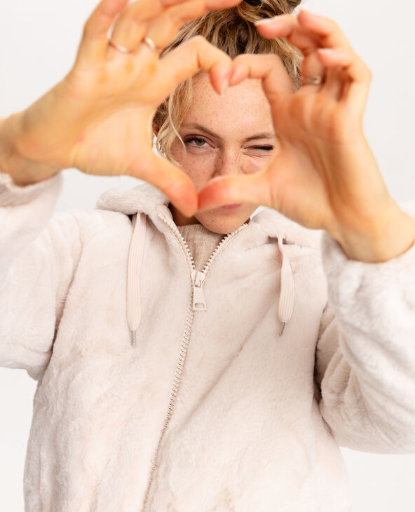 Blouson fausse fourrure blanc - Pimkie