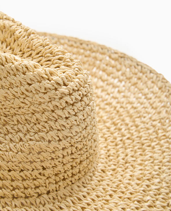 Chapeau en paille taupe - Pimkie