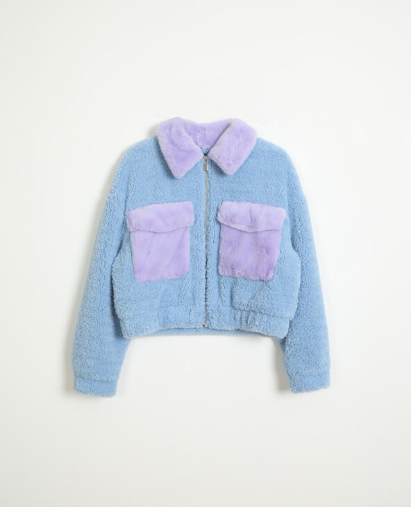 Veste peluche bleu - Pimkie
