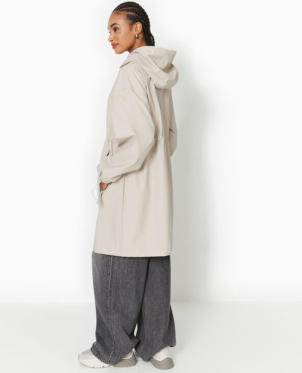 Manteau de pluie avec capuche beige - Pimkie