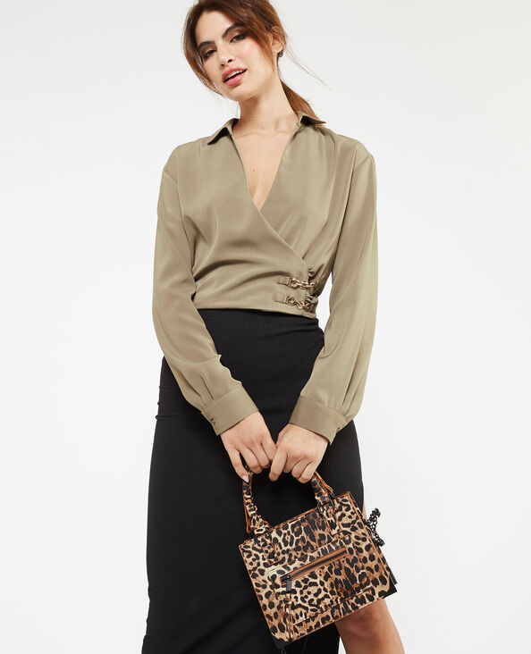Sac boxy avec poignées motif léopard marron chiné - Pimkie