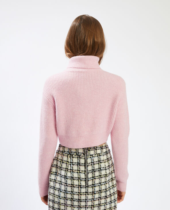 Pull court à col roulé rose - Pimkie