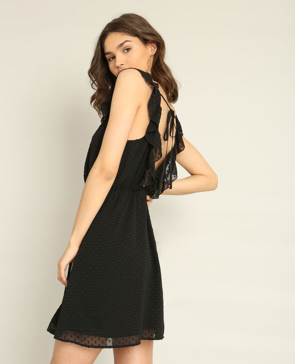 Robe en plumetis noir - Pimkie