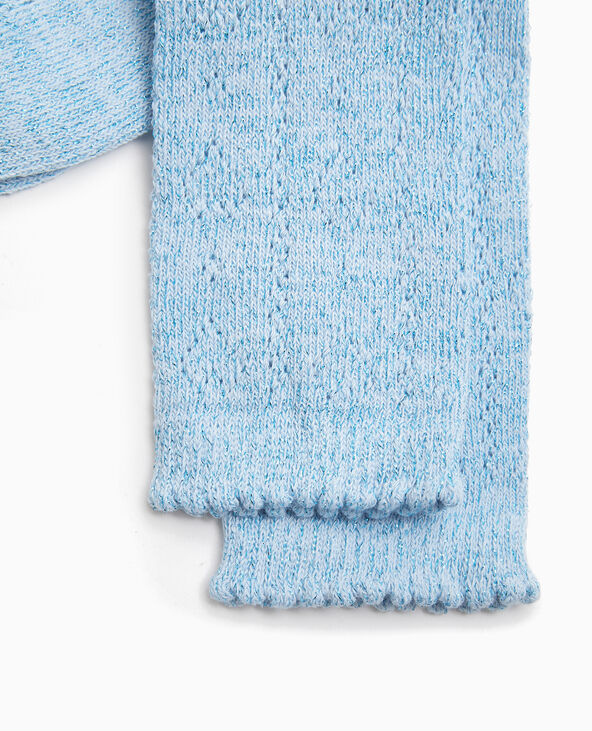 Paire de chaussettes en maille ajourée avec lurex bleu - Pimkie