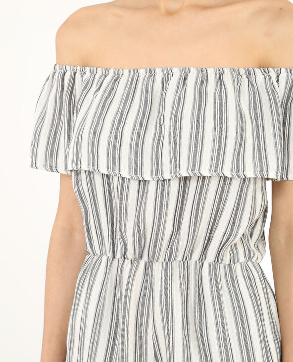 Combishort rayé blanc - Pimkie