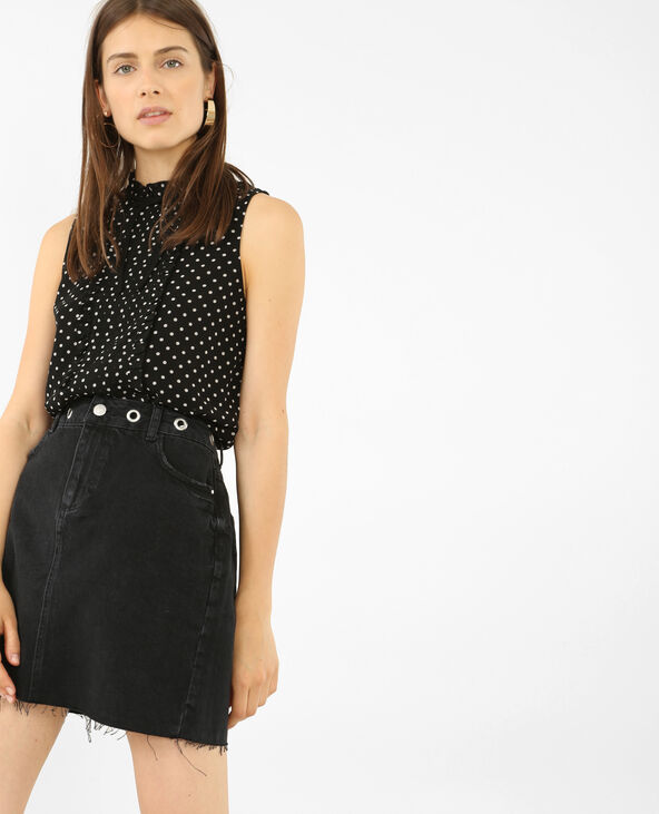 Blouse voile à pois noir - Pimkie