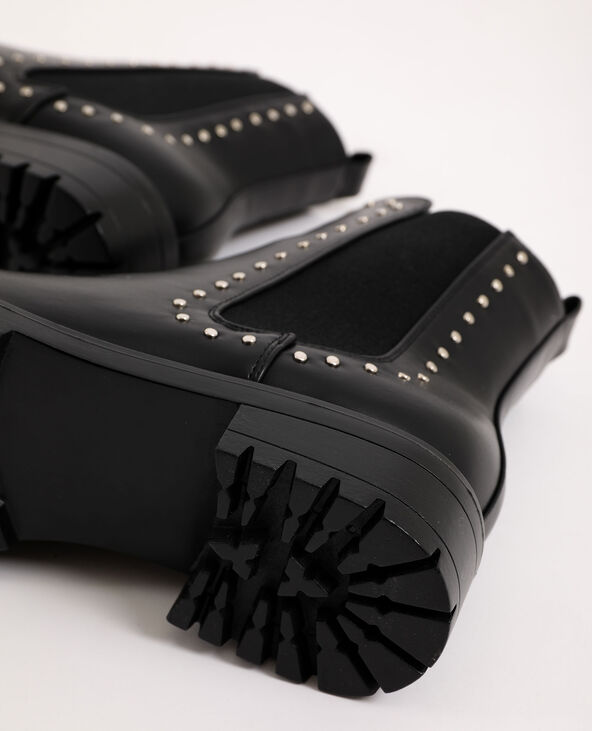 Bottines plates faux cuir noir - Pimkie