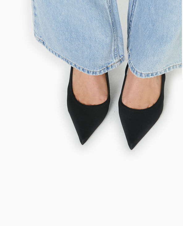 Escarpins bout pointu talon ouvert noir - Pimkie