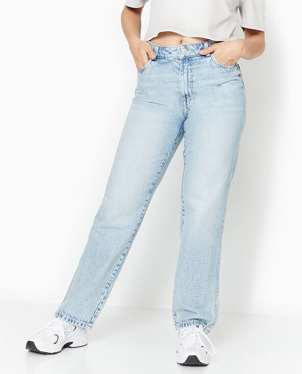 Jean droit taille haute bleu clair - Pimkie
