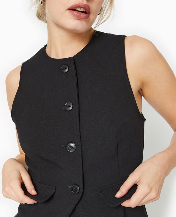 Gilet sans manches façon barman noir - Pimkie