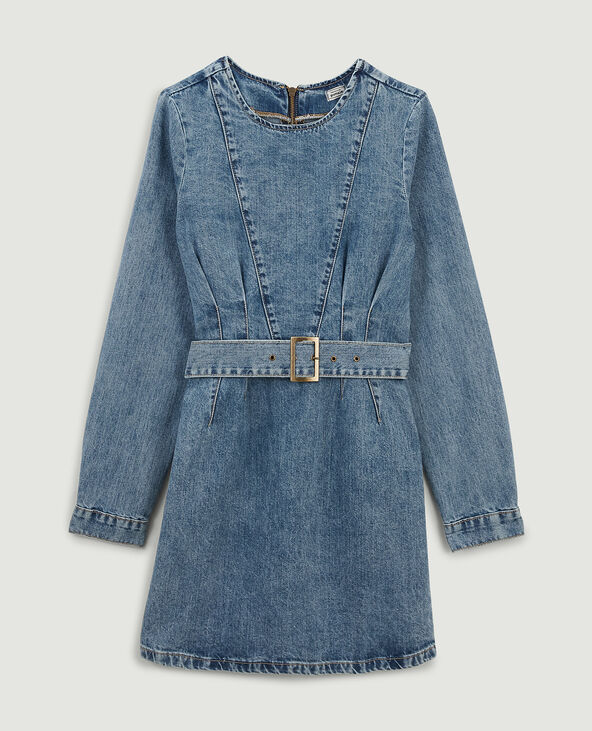Robe en jean avec ceinture