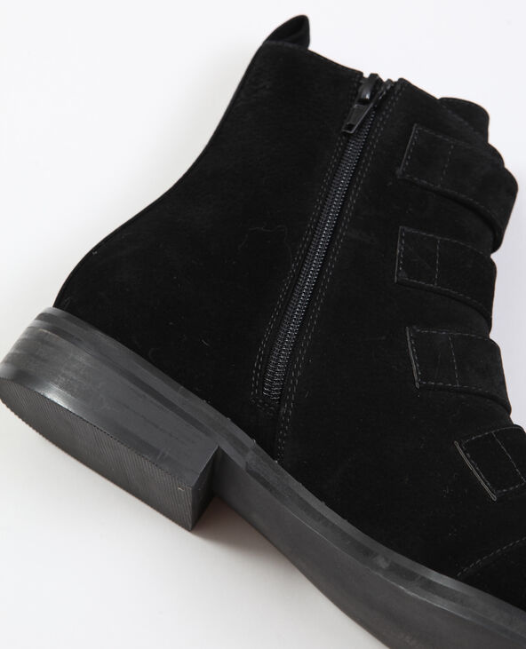 Bottines plates à boucles noir - Pimkie