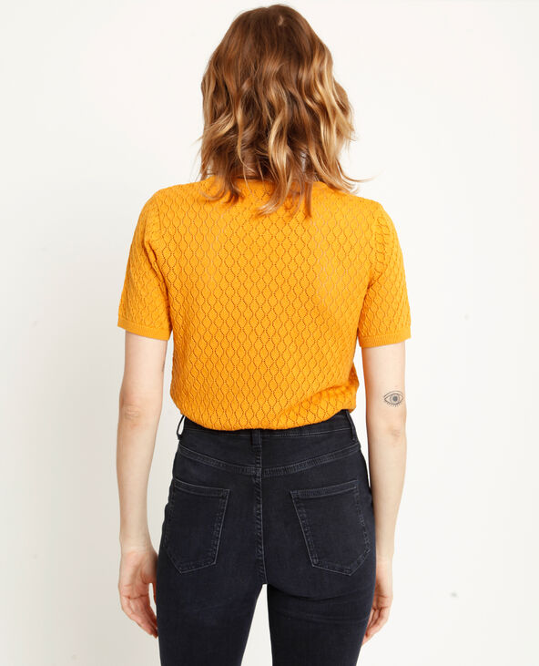 Top en maille ajourée orange - Pimkie