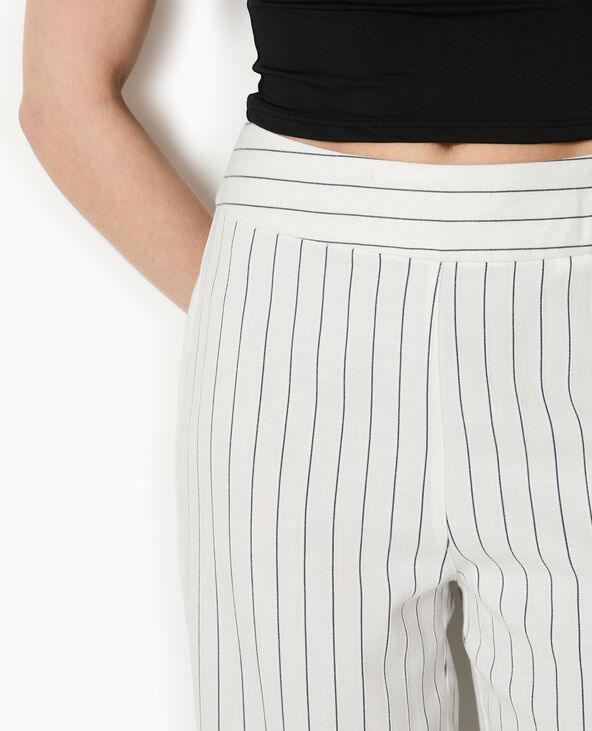 Pantalon droit rayé taille haute noir - Pimkie