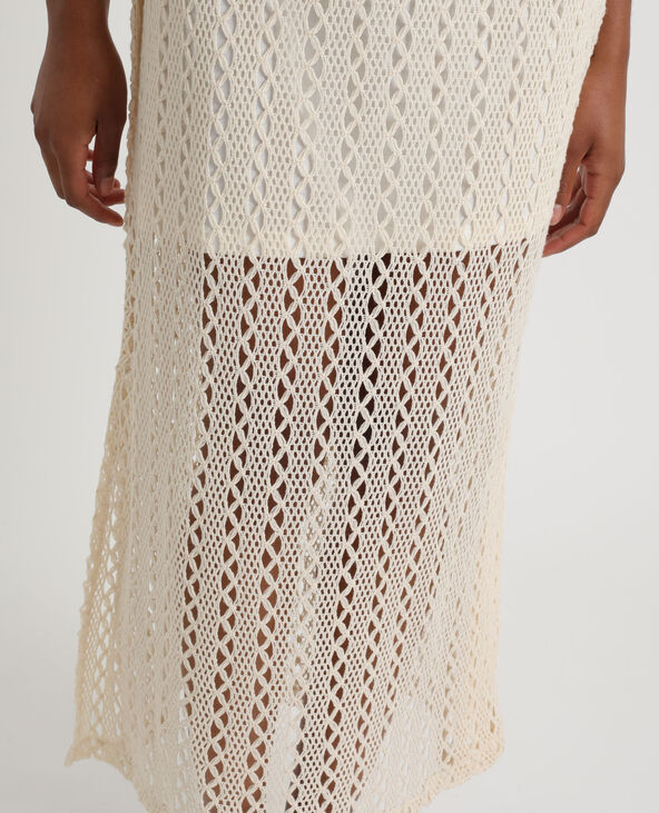 Robe longue ajourée beige - Pimkie