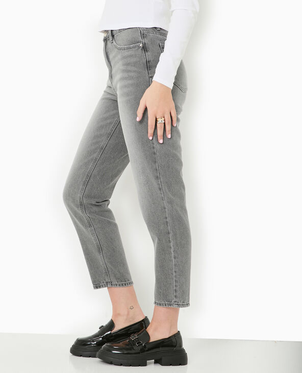 Jean mom taille haute gris clair - Pimkie