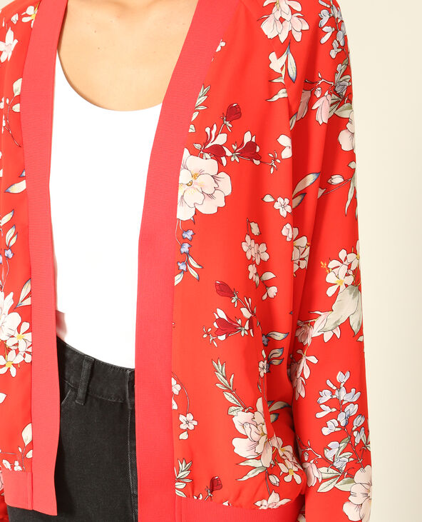 Bomber fleuri rouge - Pimkie