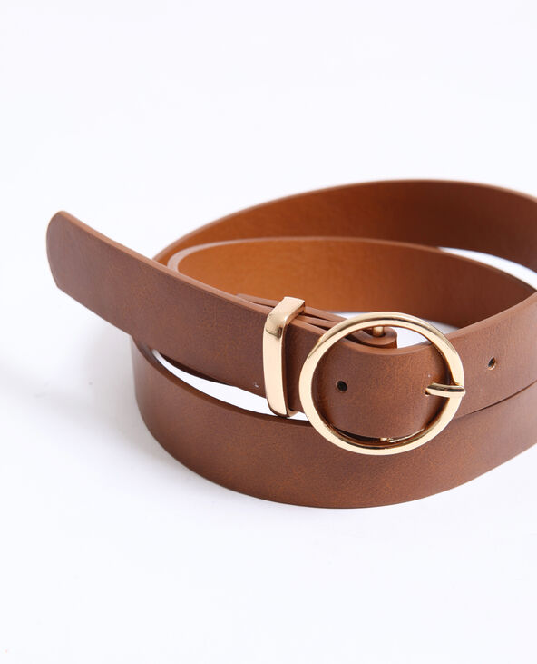 Ceinture en faux cuir camel - Pimkie