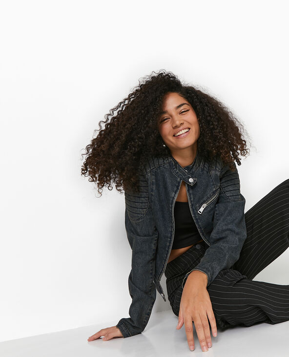 Blouson biker en jean jaune ocre - Pimkie