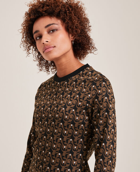 Robe courte en maille marron - Pimkie