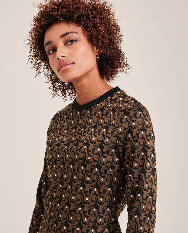 Robe courte en maille brun - Pimkie