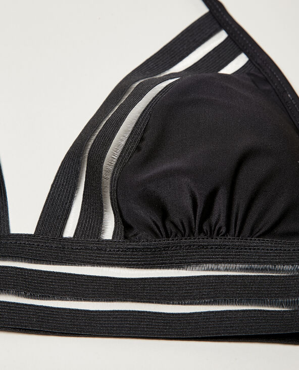 Haut de bikini bande transparente noir - Pimkie