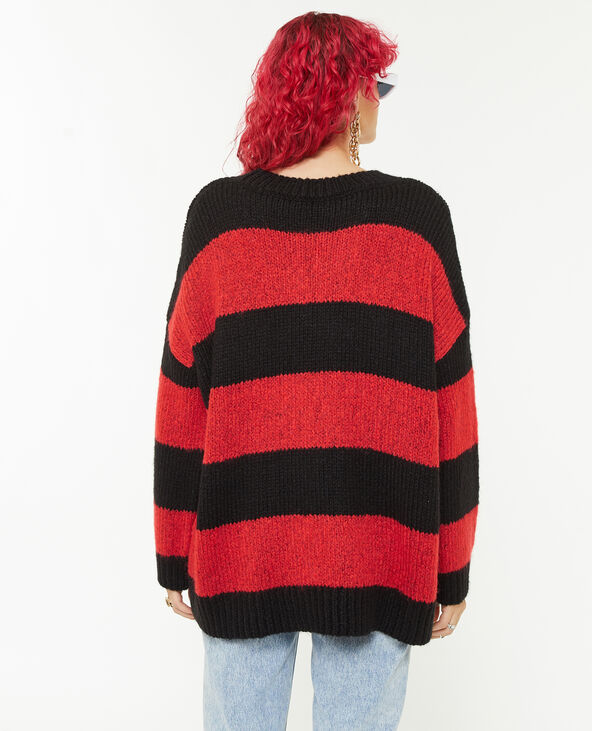 Pull oversize à rayures rouge - Pimkie