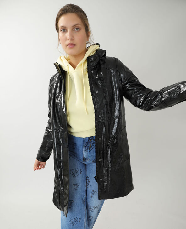 Manteau ciré noir - Pimkie