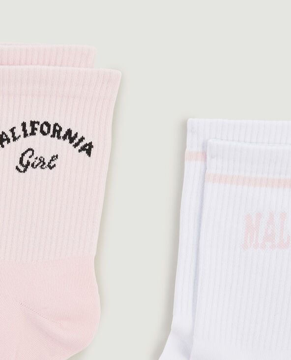 Lot de 2 paires de chaussettes rose - Pimkie